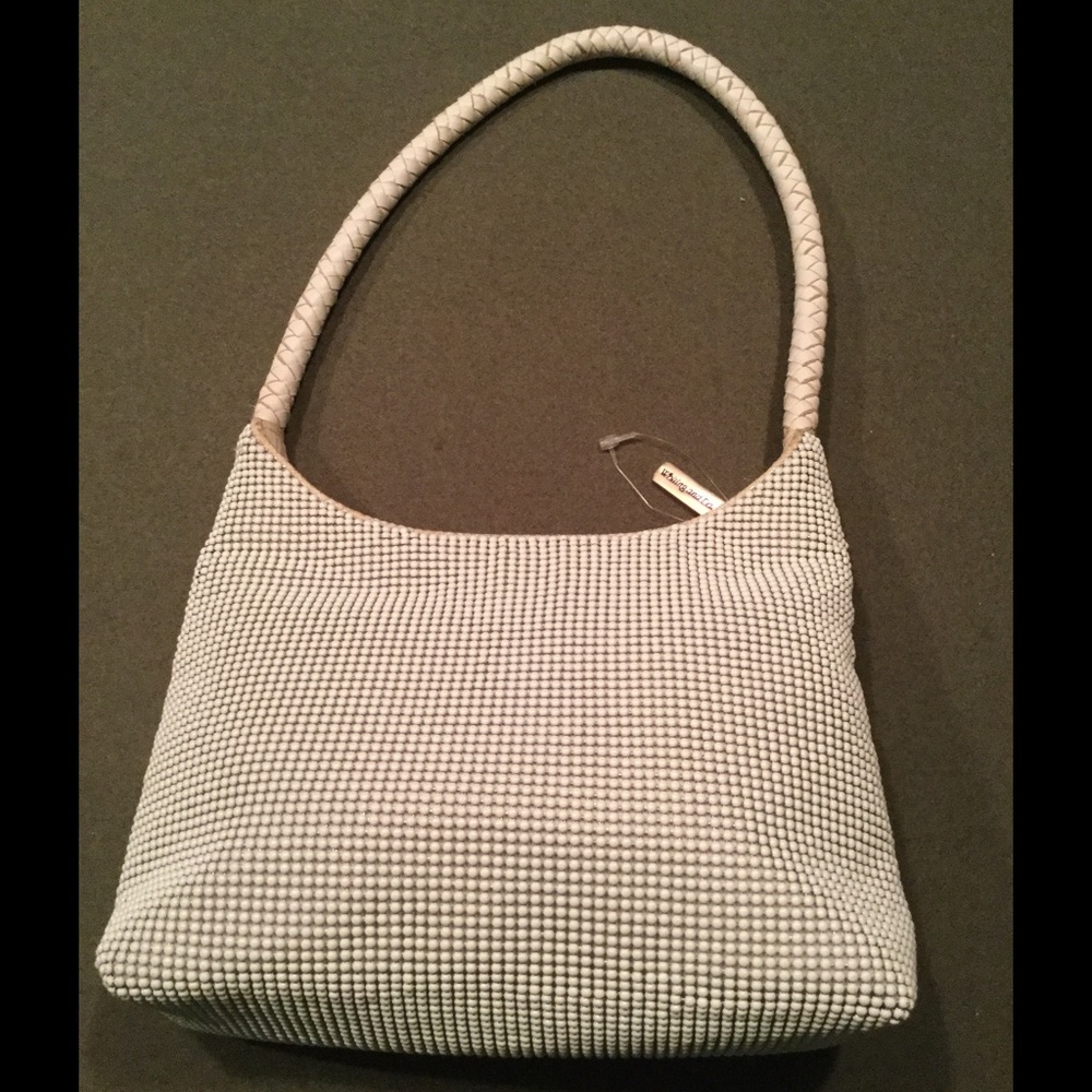 VINTAGE Whiting & Davis white beaded bag